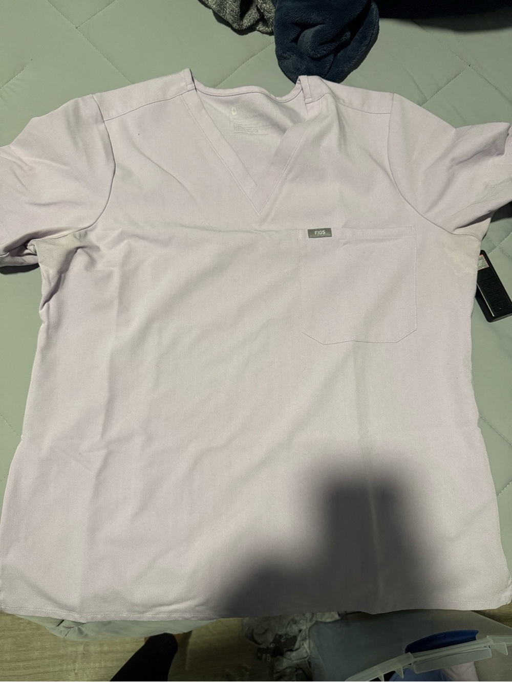 Figs womens V-Neck Top and buttons in Light Lavender